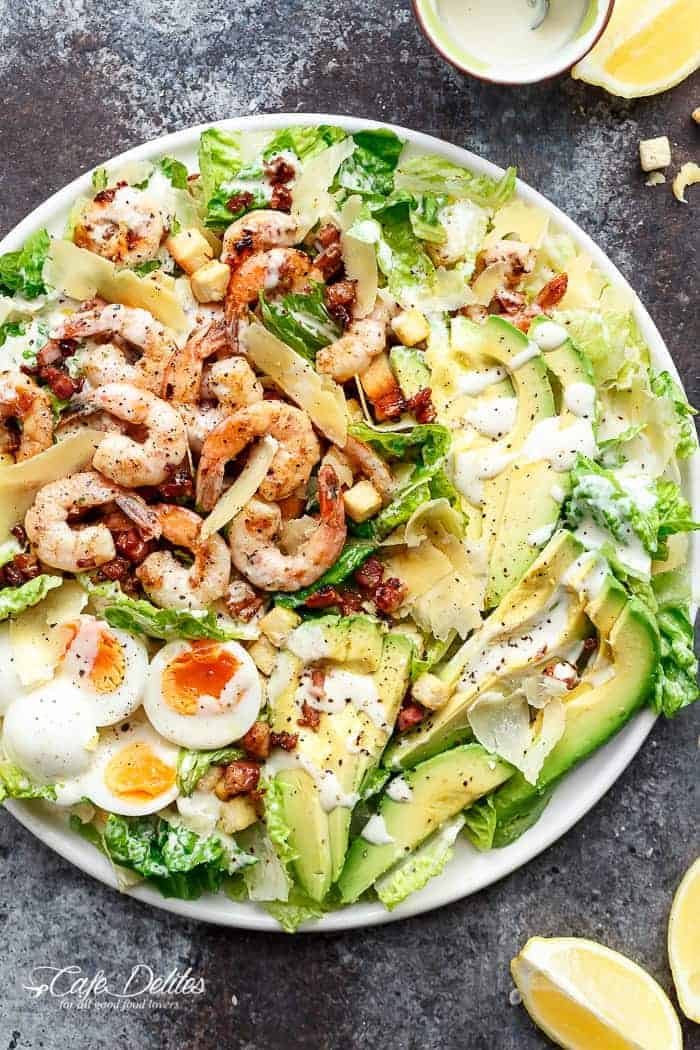 Skinny Lemon Garlic Shrimp Caesar: Healthy & Satisfying Meal